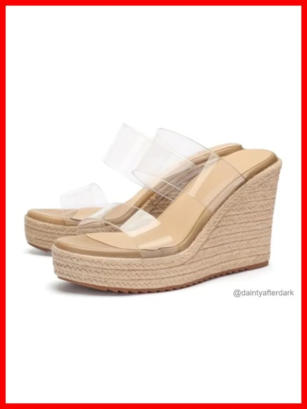 Faux Suede Espadrille Wedge Sandals Slip On Open Toe Platform Heels Summer Beach